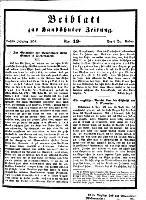 Landshuter Zeitung Montag 4. Dezember 1854