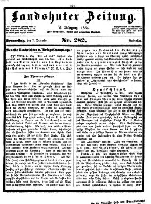 Landshuter Zeitung Donnerstag 7. Dezember 1854