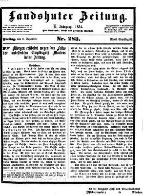 Landshuter Zeitung Freitag 8. Dezember 1854