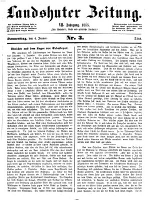 Landshuter Zeitung Donnerstag 4. Januar 1855