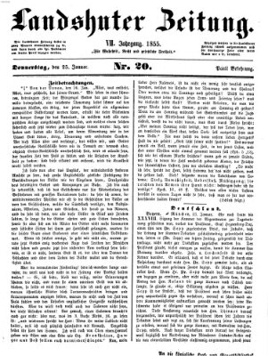 Landshuter Zeitung Donnerstag 25. Januar 1855