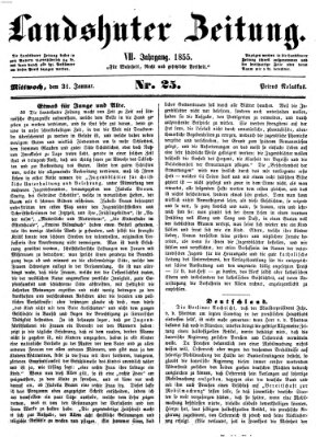 Landshuter Zeitung Mittwoch 31. Januar 1855