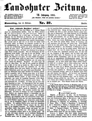 Landshuter Zeitung Donnerstag 15. Februar 1855