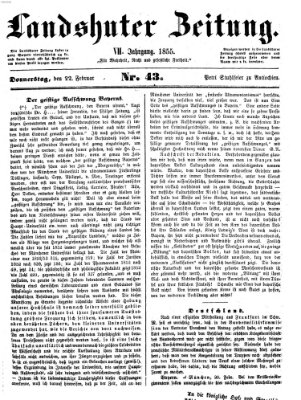 Landshuter Zeitung Donnerstag 22. Februar 1855