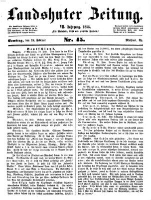 Landshuter Zeitung Samstag 24. Februar 1855