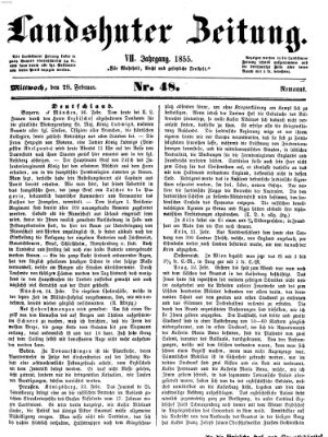 Landshuter Zeitung Mittwoch 28. Februar 1855