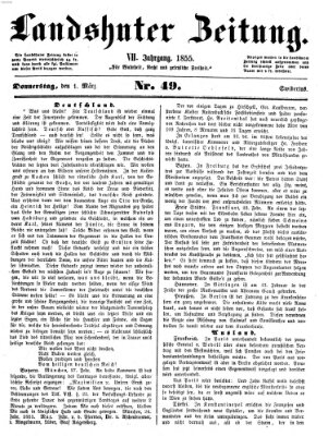 Landshuter Zeitung Donnerstag 1. März 1855