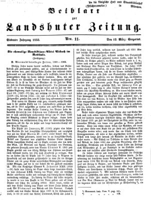 Landshuter Zeitung Montag 12. März 1855