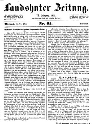 Landshuter Zeitung Mittwoch 21. März 1855