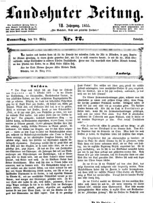 Landshuter Zeitung Donnerstag 29. März 1855