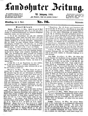 Landshuter Zeitung Dienstag 3. April 1855