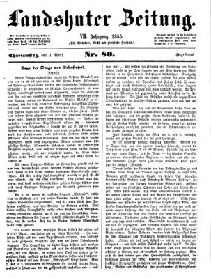 Landshuter Zeitung Samstag 7. April 1855