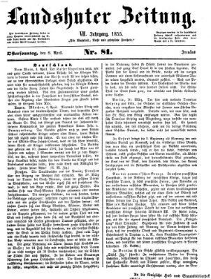 Landshuter Zeitung Sonntag 8. April 1855