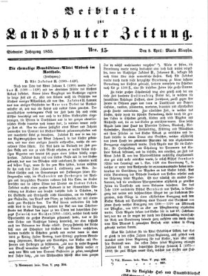 Landshuter Zeitung Montag 9. April 1855