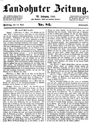 Landshuter Zeitung Freitag 13. April 1855