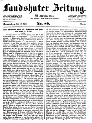 Landshuter Zeitung Donnerstag 19. April 1855