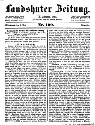 Landshuter Zeitung Mittwoch 2. Mai 1855