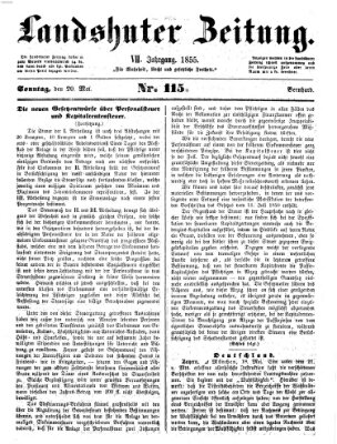 Landshuter Zeitung Sonntag 20. Mai 1855