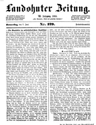 Landshuter Zeitung Donnerstag 7. Juni 1855