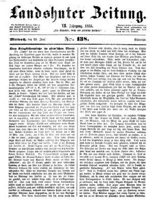 Landshuter Zeitung Mittwoch 20. Juni 1855