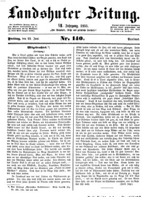 Landshuter Zeitung Freitag 22. Juni 1855