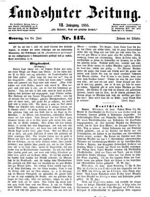 Landshuter Zeitung Sonntag 24. Juni 1855