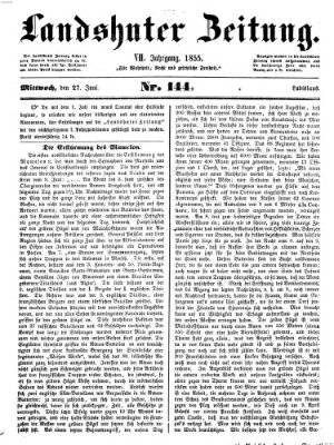 Landshuter Zeitung Mittwoch 27. Juni 1855