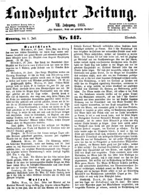 Landshuter Zeitung Sonntag 1. Juli 1855