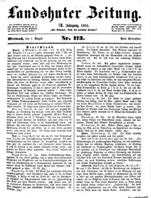 Landshuter Zeitung Mittwoch 1. August 1855