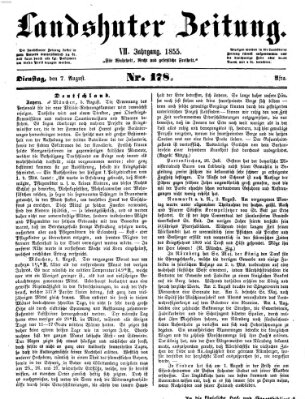 Landshuter Zeitung Dienstag 7. August 1855