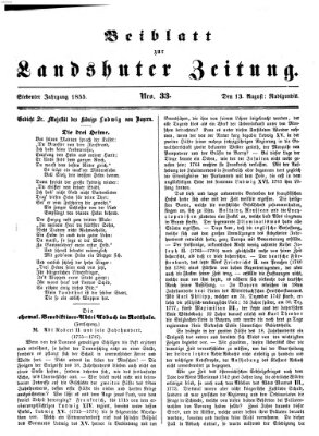 Landshuter Zeitung Montag 13. August 1855