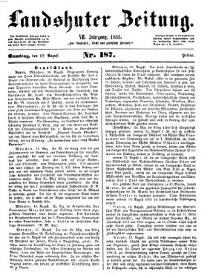 Landshuter Zeitung Samstag 18. August 1855