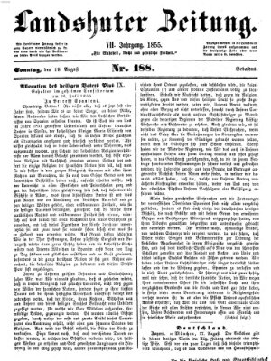 Landshuter Zeitung Sonntag 19. August 1855