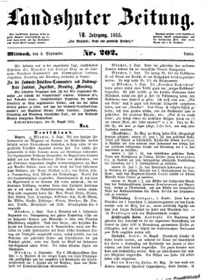 Landshuter Zeitung Mittwoch 5. September 1855