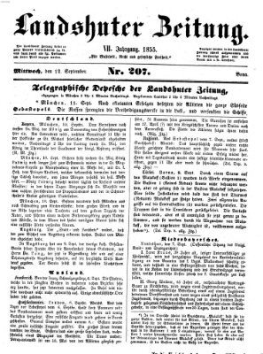 Landshuter Zeitung Mittwoch 12. September 1855