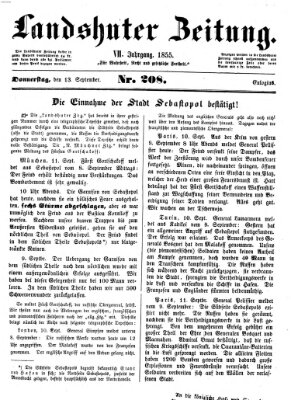 Landshuter Zeitung Donnerstag 13. September 1855