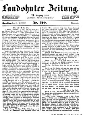 Landshuter Zeitung Samstag 15. September 1855