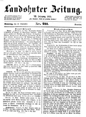 Landshuter Zeitung Sonntag 16. September 1855