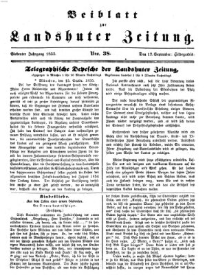 Landshuter Zeitung Montag 17. September 1855