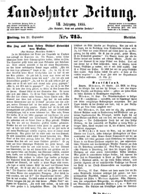 Landshuter Zeitung Freitag 21. September 1855