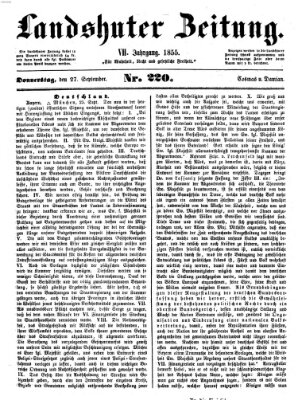 Landshuter Zeitung Donnerstag 27. September 1855