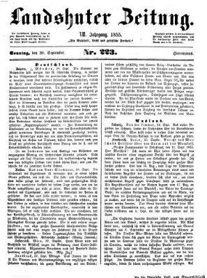 Landshuter Zeitung Sonntag 30. September 1855