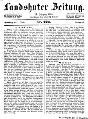 Landshuter Zeitung Dienstag 2. Oktober 1855