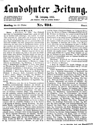 Landshuter Zeitung Samstag 13. Oktober 1855