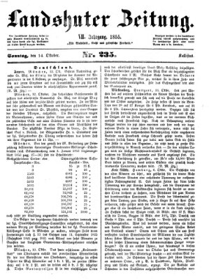 Landshuter Zeitung Sonntag 14. Oktober 1855