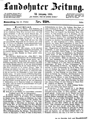 Landshuter Zeitung Donnerstag 18. Oktober 1855