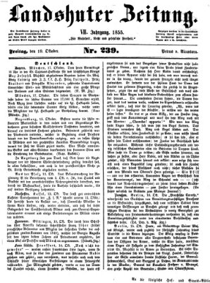 Landshuter Zeitung Freitag 19. Oktober 1855