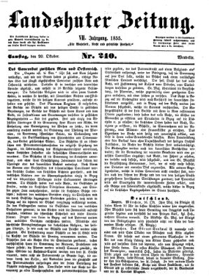 Landshuter Zeitung Samstag 20. Oktober 1855