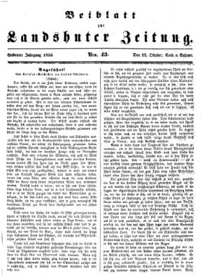 Landshuter Zeitung Montag 22. Oktober 1855