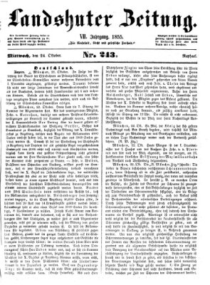 Landshuter Zeitung Mittwoch 24. Oktober 1855